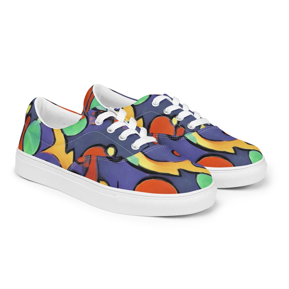 Cosmic Bubblegum on Men's Lace-Up Canvas Shoes — Right Front