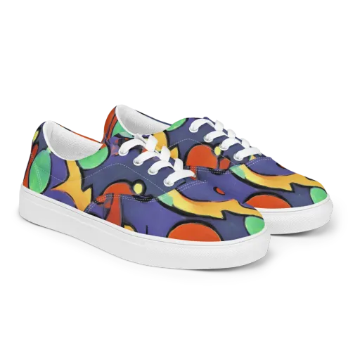 Cosmic Bubblegum on a Men's Lace-Up Canvas Shoes