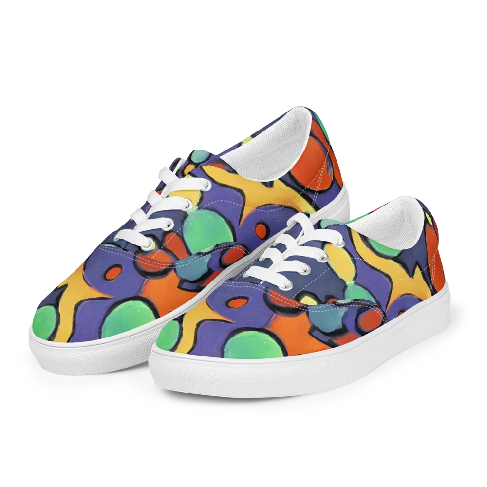 Cosmic Bubblegum on Men's Lace-Up Canvas Shoes — Left Front