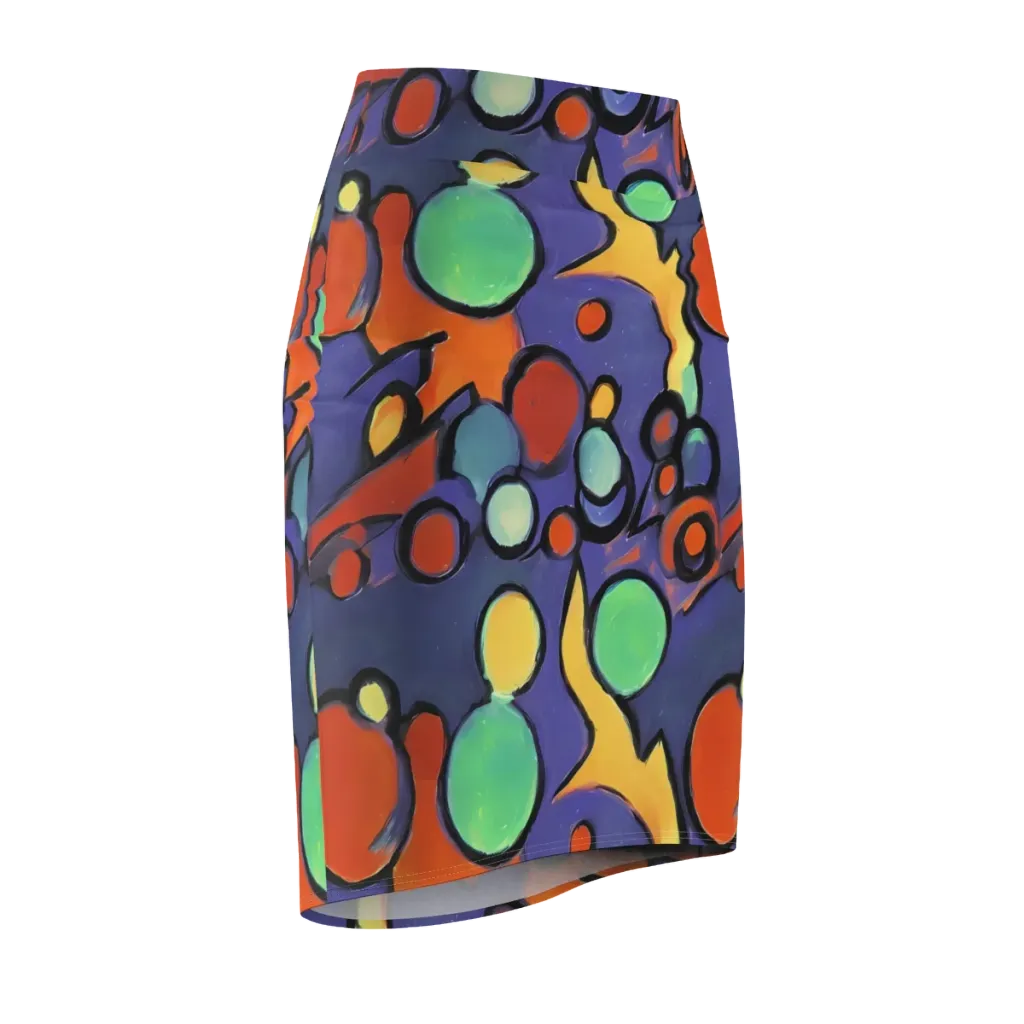 Cosmic Bubblegum on Pencil Skirt — Front Side