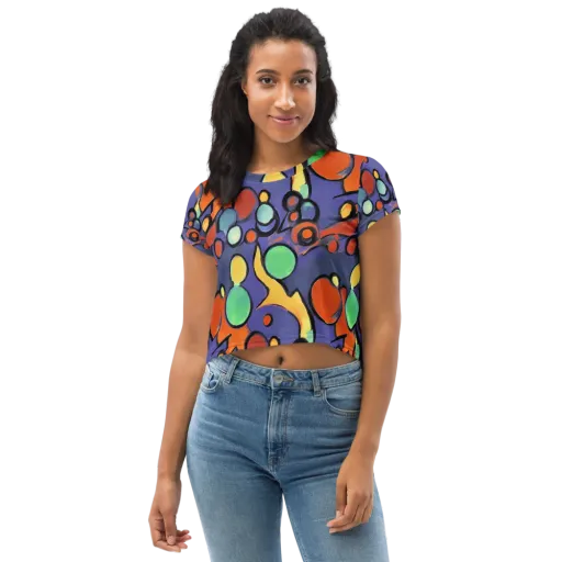 Cosmic Bubblegum on a Crop Tee