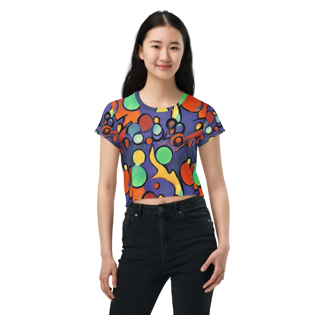 Cosmic Bubblegum on Crop Tee — Front