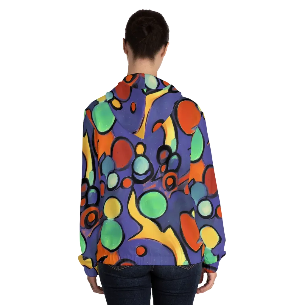 Cosmic Bubblegum on Women's Full-Zip Hoodie — Back On Person