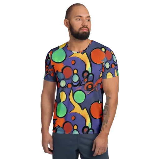 Cosmic Bubblegum on a Men's Athletic T-Shirt