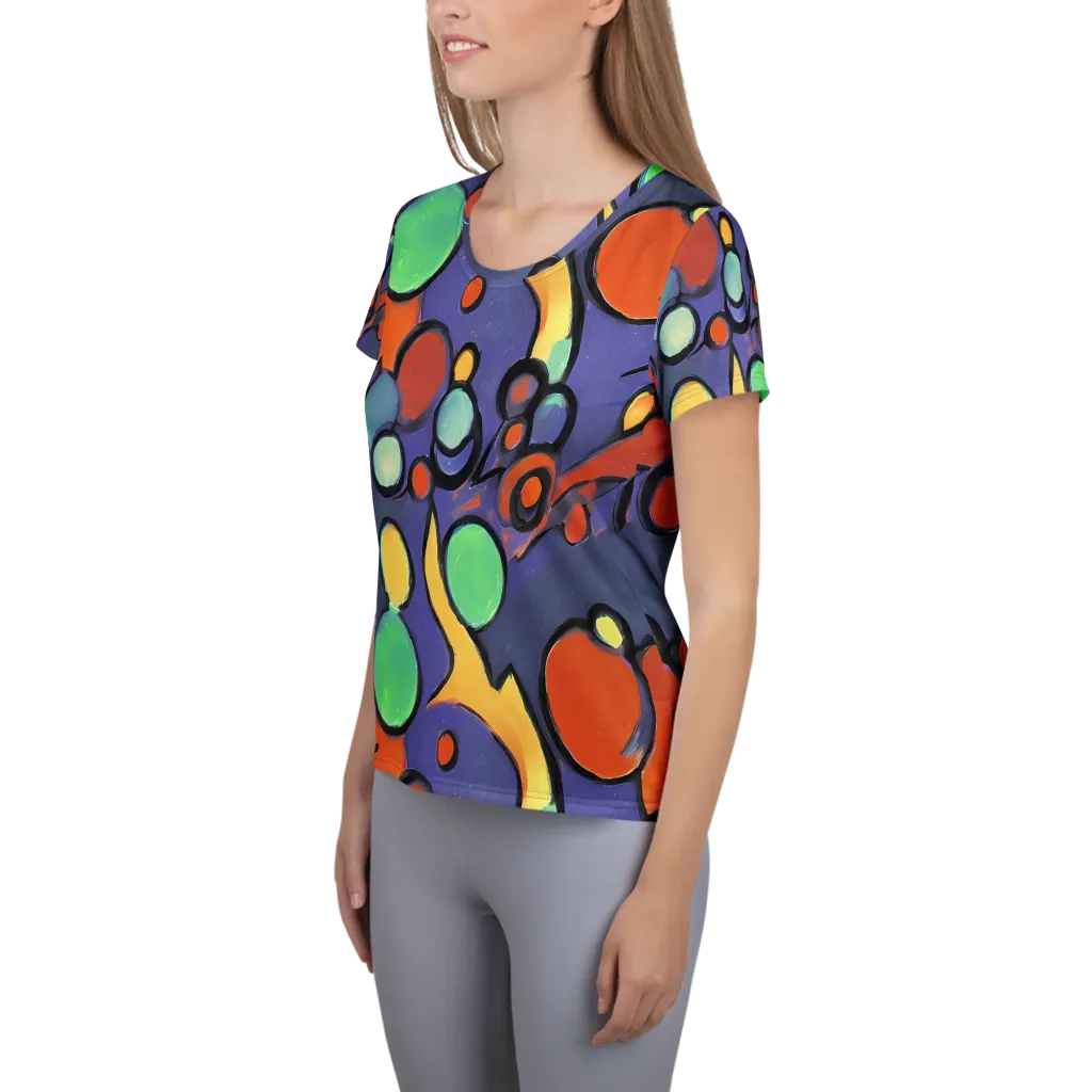 Cosmic Bubblegum on Women's Athletic T-Shirt — Left