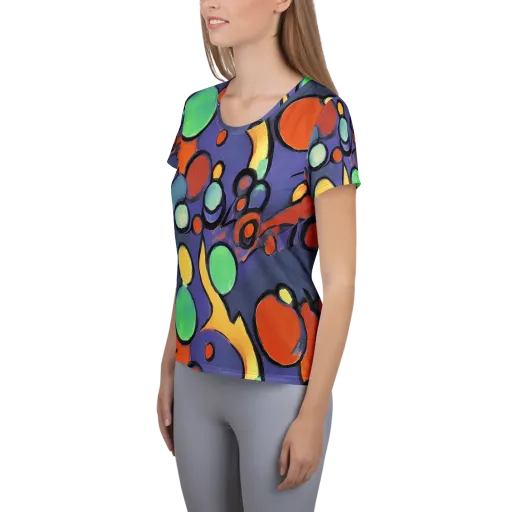 Cosmic Bubblegum on a Women's Athletic T-Shirt