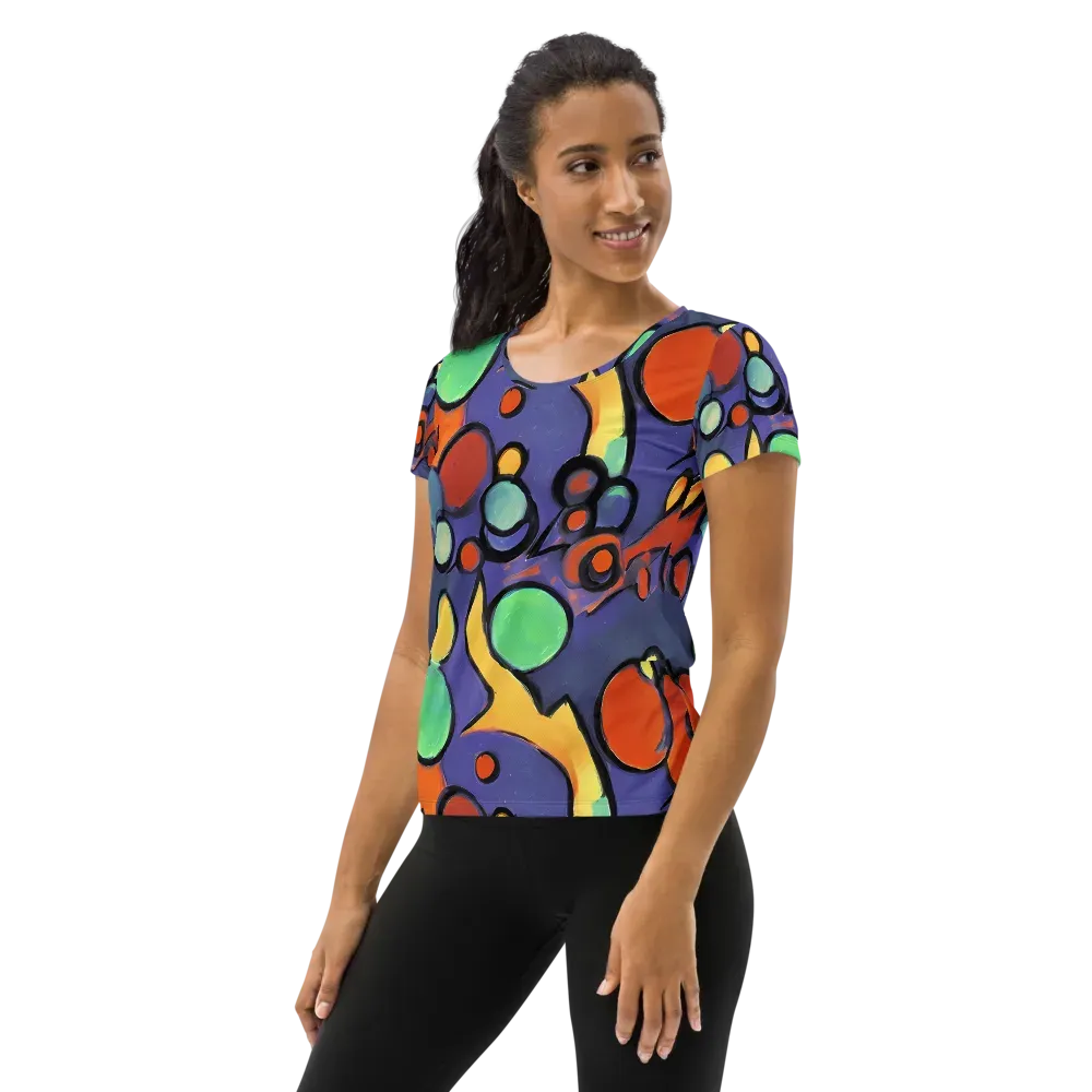 Cosmic Bubblegum on Women's Athletic T-Shirt — Left