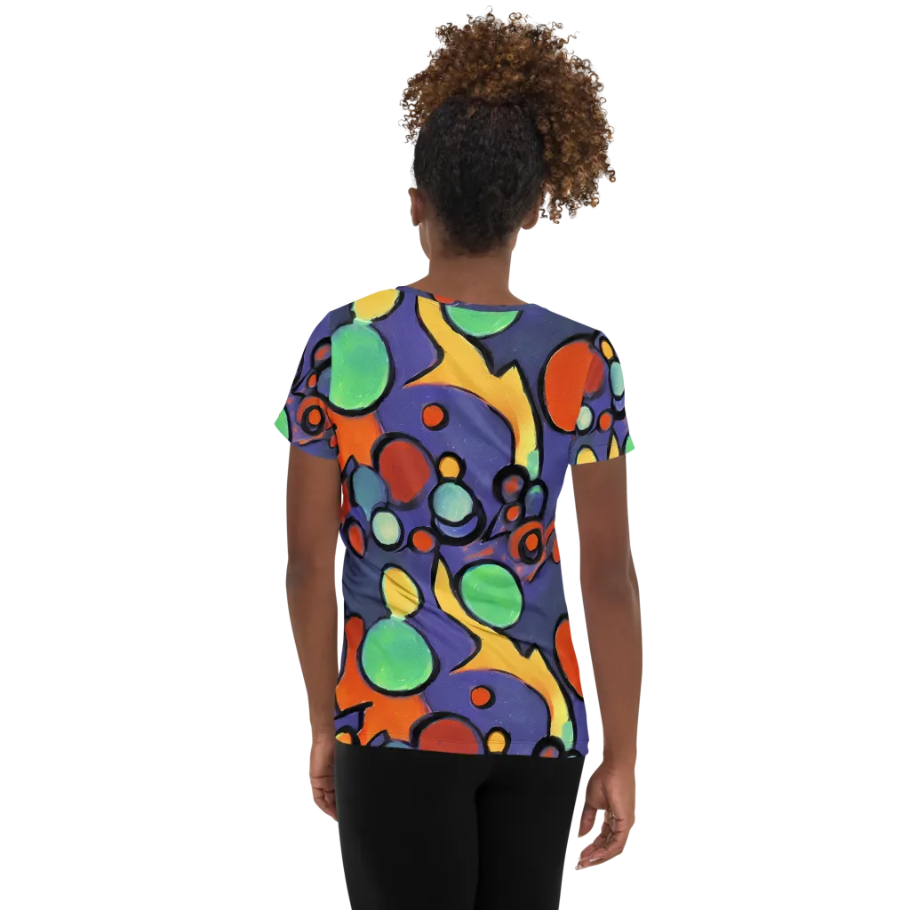 Cosmic Bubblegum on Women's Athletic T-Shirt — Back