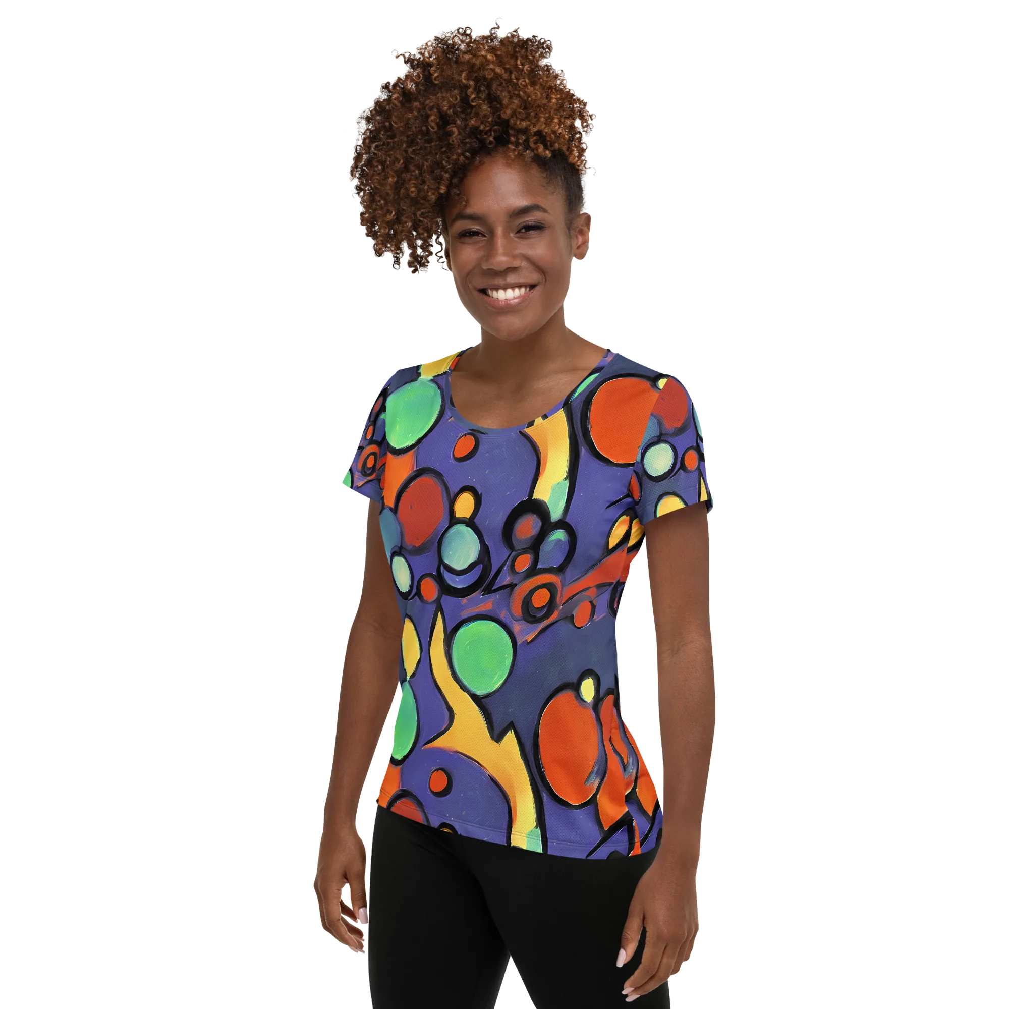 Cosmic Bubblegum on Women's Athletic T-Shirt — Left