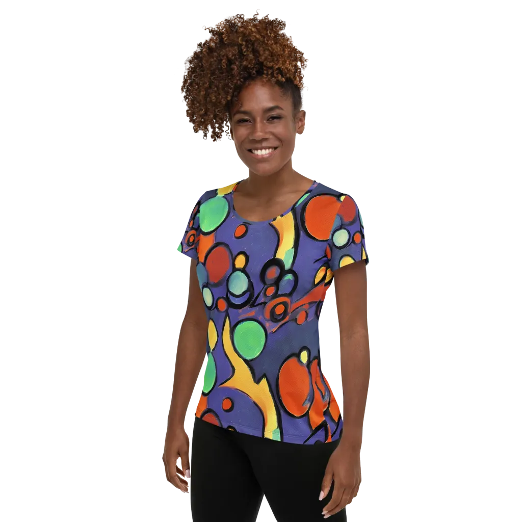 Cosmic Bubblegum on Women's Athletic T-Shirt — Left