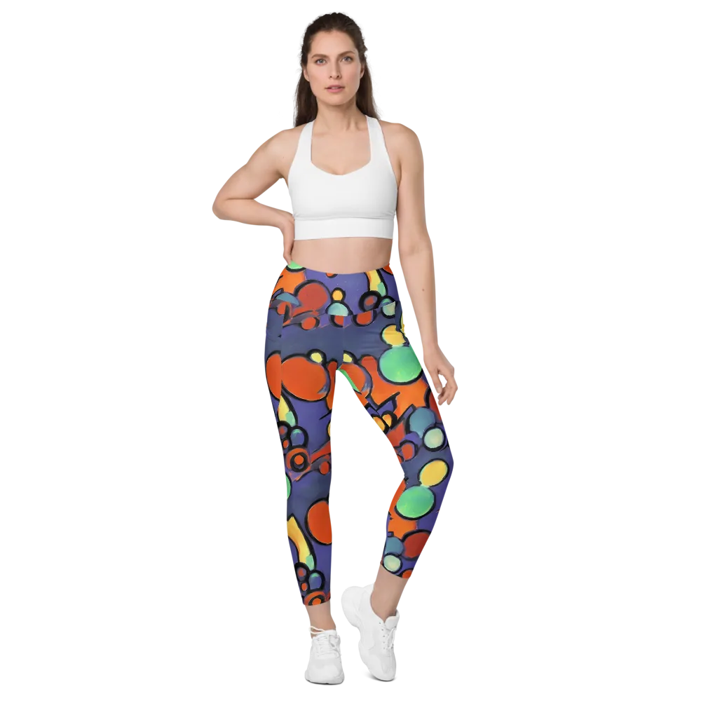 Cosmic Bubblegum on Leggings with Pockets — Front