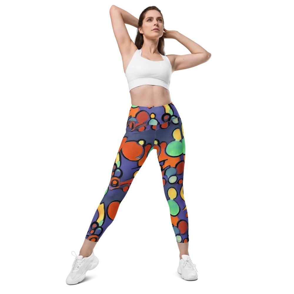 Cosmic Bubblegum on Leggings with Pockets — Front