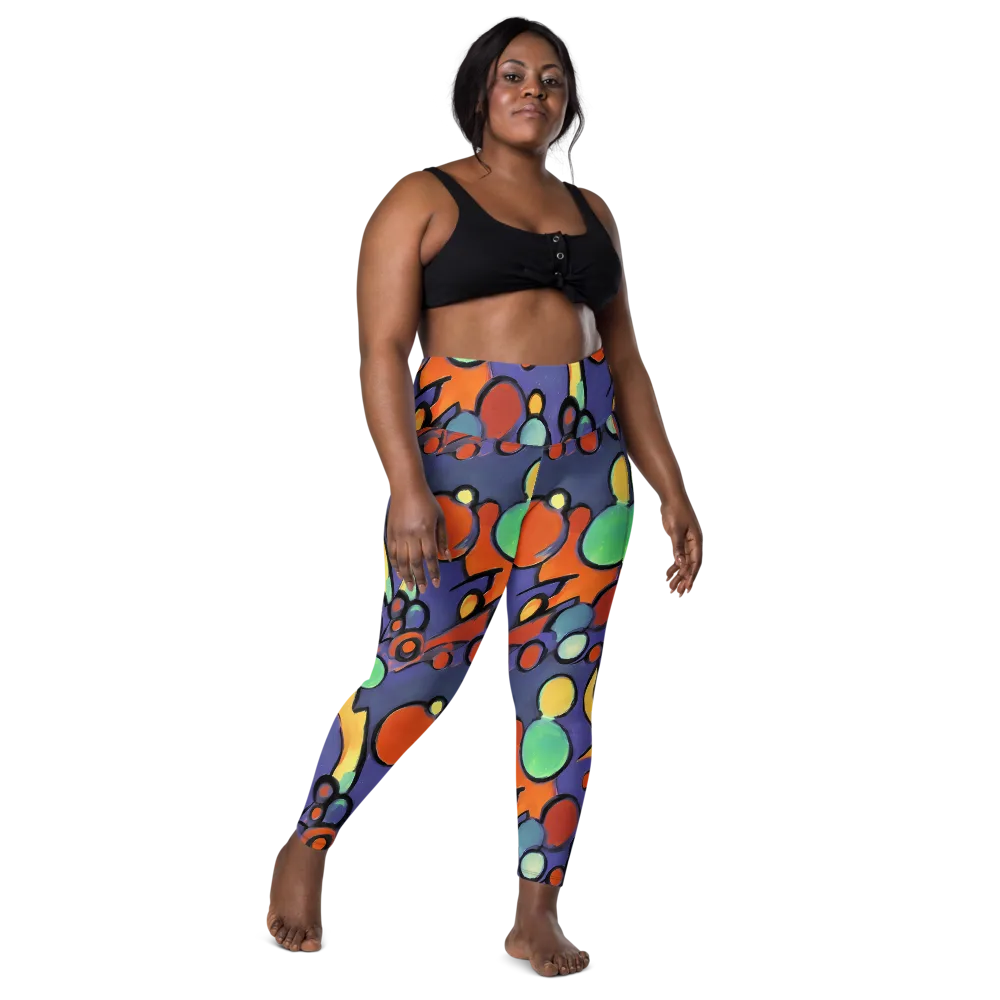 Cosmic Bubblegum on Leggings with Pockets — Front