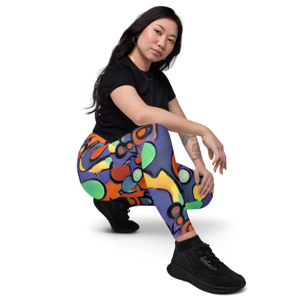 Cosmic Bubblegum on Leggings with Pockets — Right Front