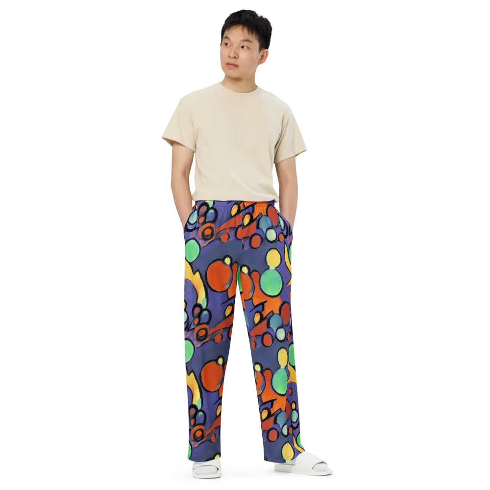 Cosmic Bubblegum on Wide-Leg Pants — Front