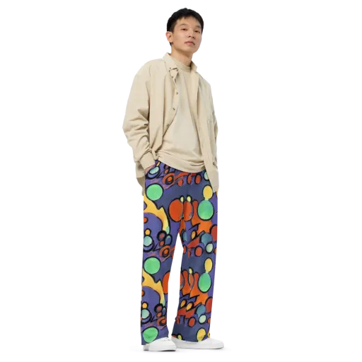 Cosmic Bubblegum on a Wide-Leg Pants
