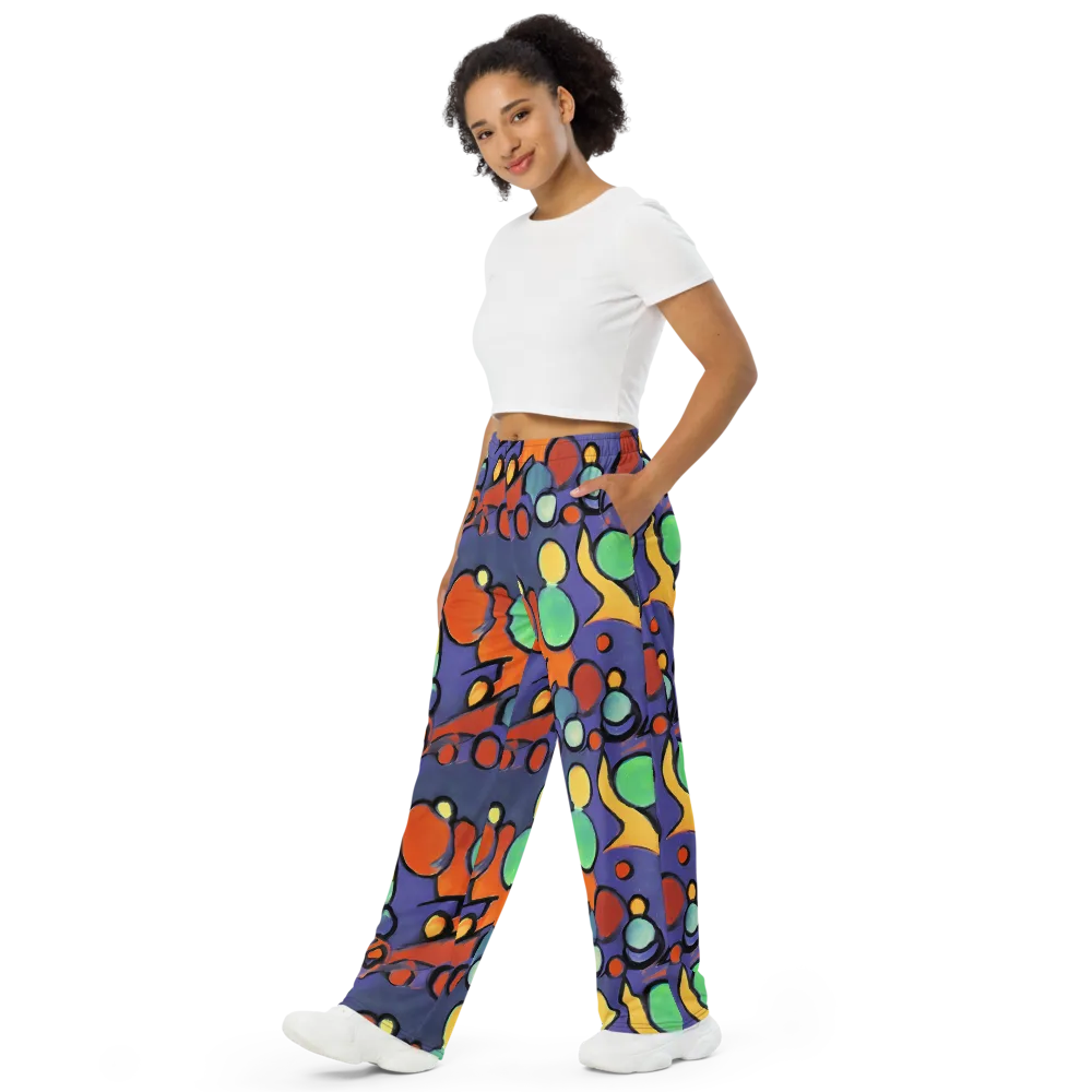 Cosmic Bubblegum on Wide-Leg Pants — Left Front