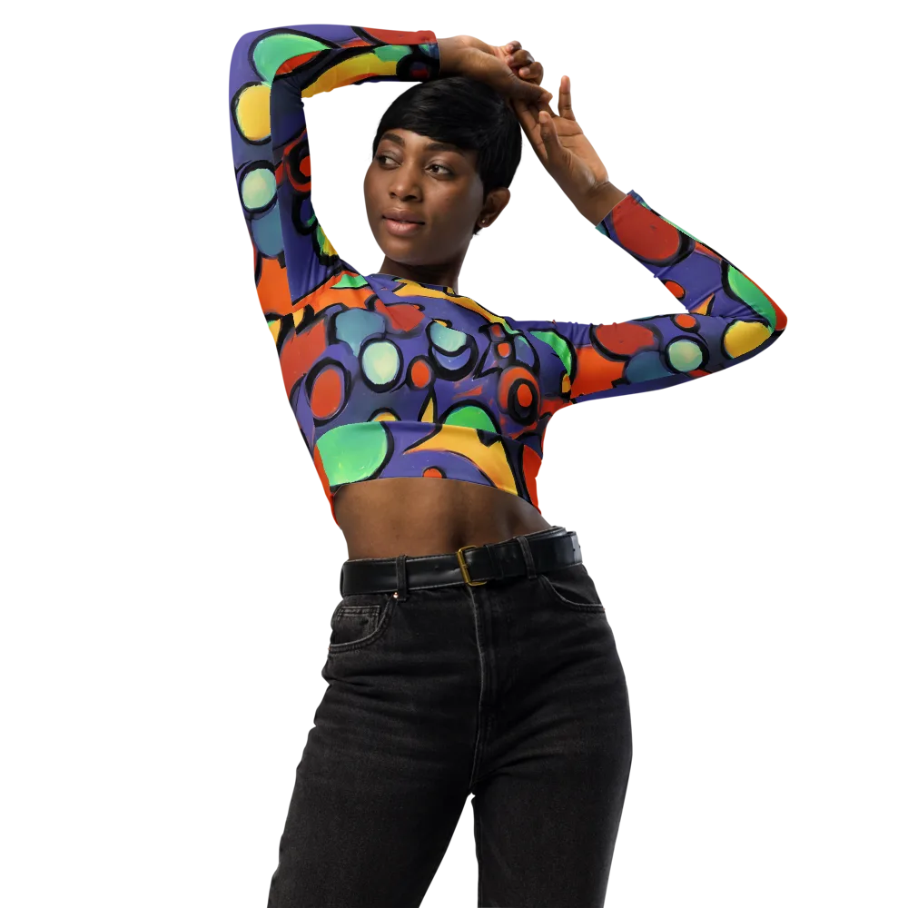 Cosmic Bubblegum on Long Sleeve Crop Top — Front