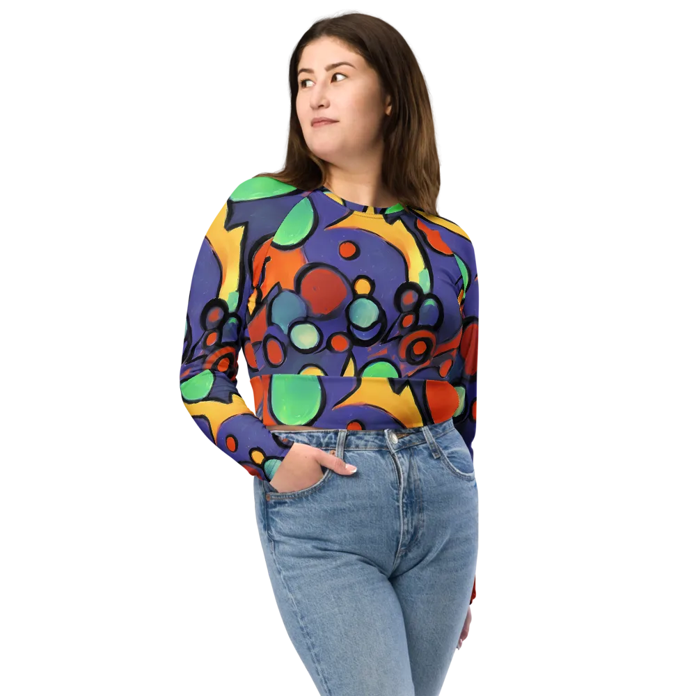 Cosmic Bubblegum on Long Sleeve Crop Top — Front