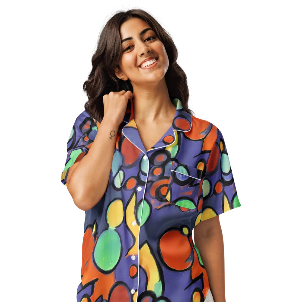 Cosmic Bubblegum on Women's Short Sleeve Pajama Top — Front