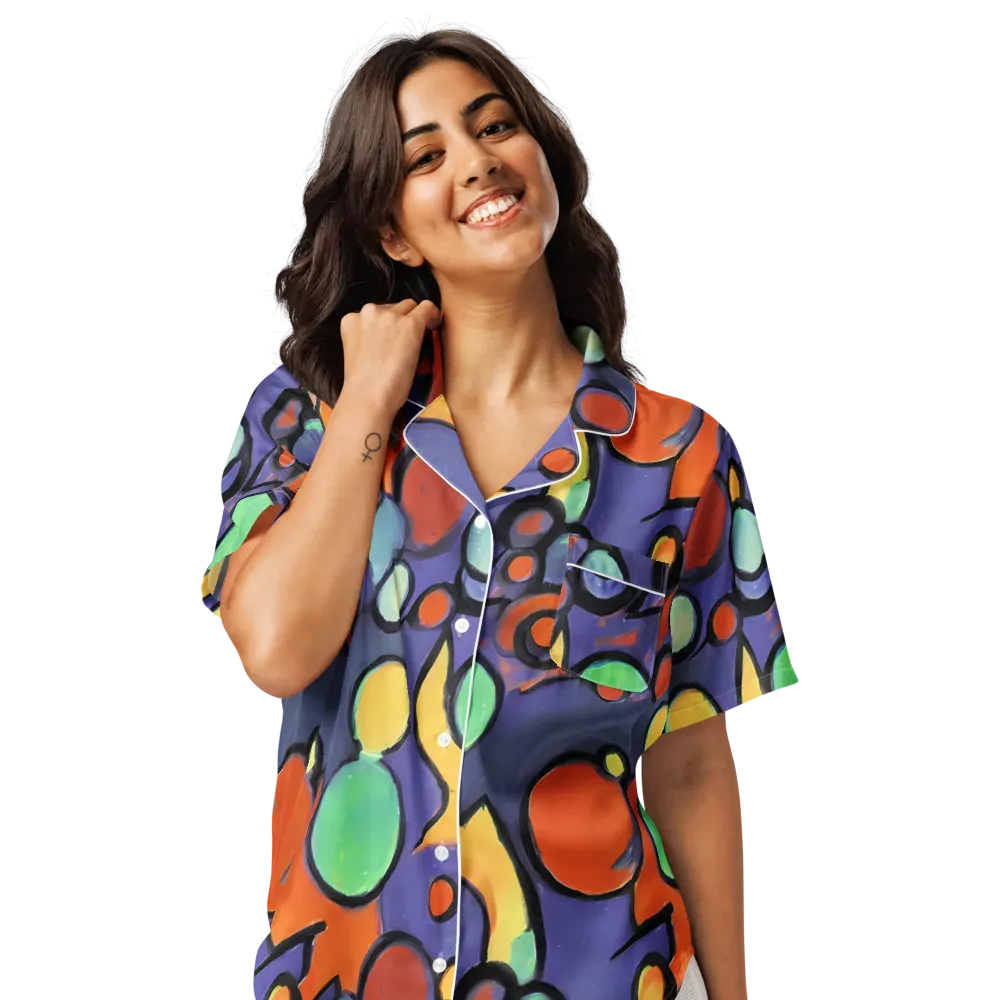 Cosmic Bubblegum on Women's Short Sleeve Pajama Top — Front