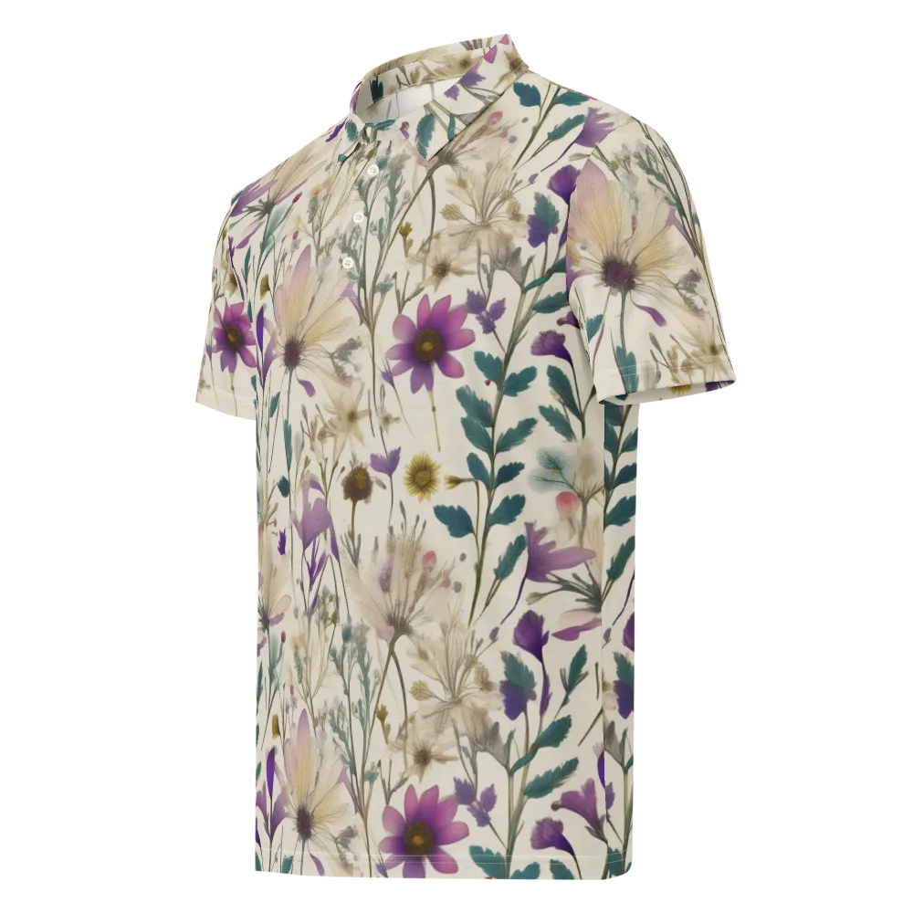 Dusk Botanica on Men's Slim Fit Polo Shirt — Left Front