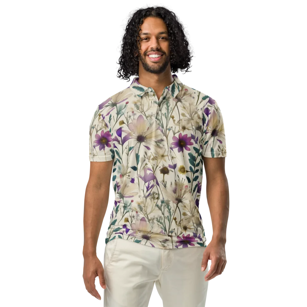 Dusk Botanica on Men's Slim Fit Polo Shirt — Front