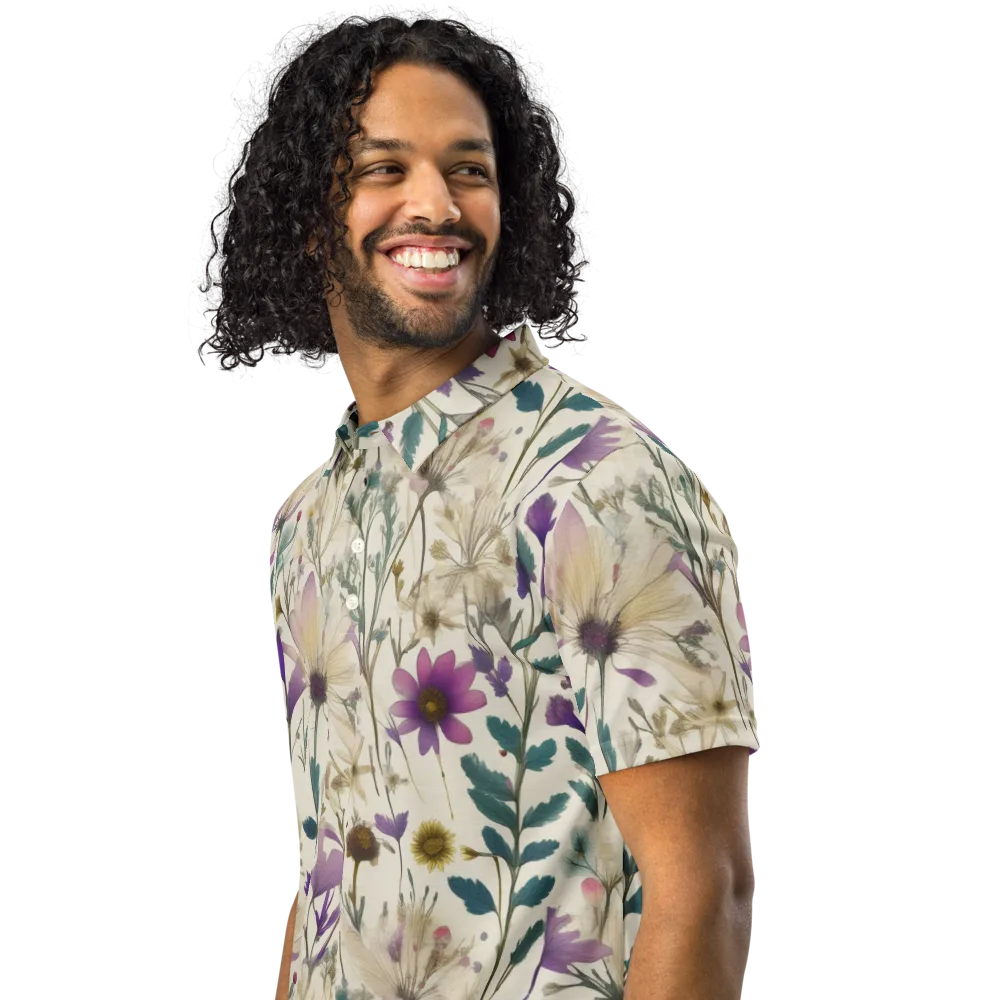 Dusk Botanica on Men's Slim Fit Polo Shirt — Left Front