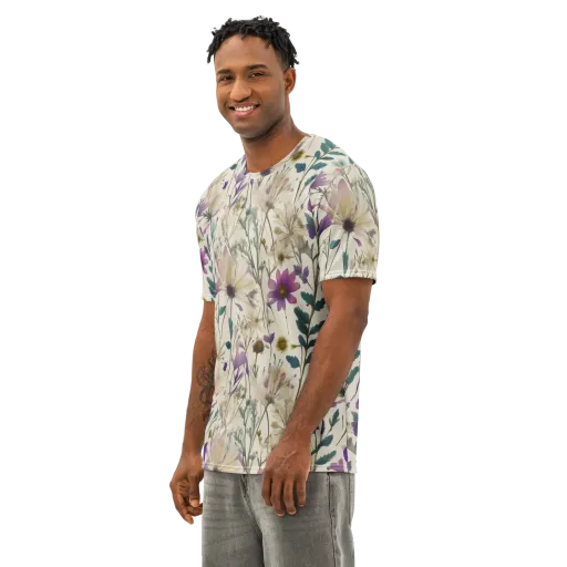 Dusk Botanica on a Men's Cotton Crew Neck T-Shirt