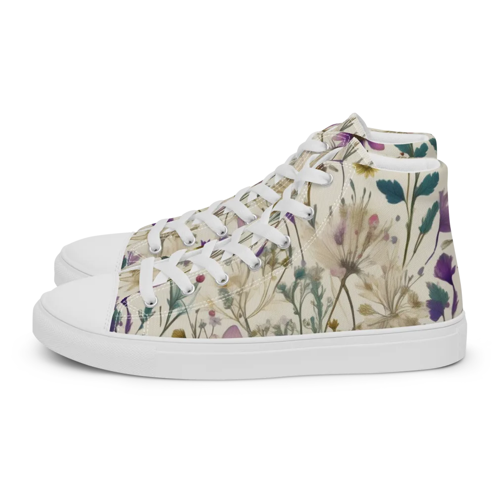 Dusk Botanica on Men's High Top Canvas Shoes — Left