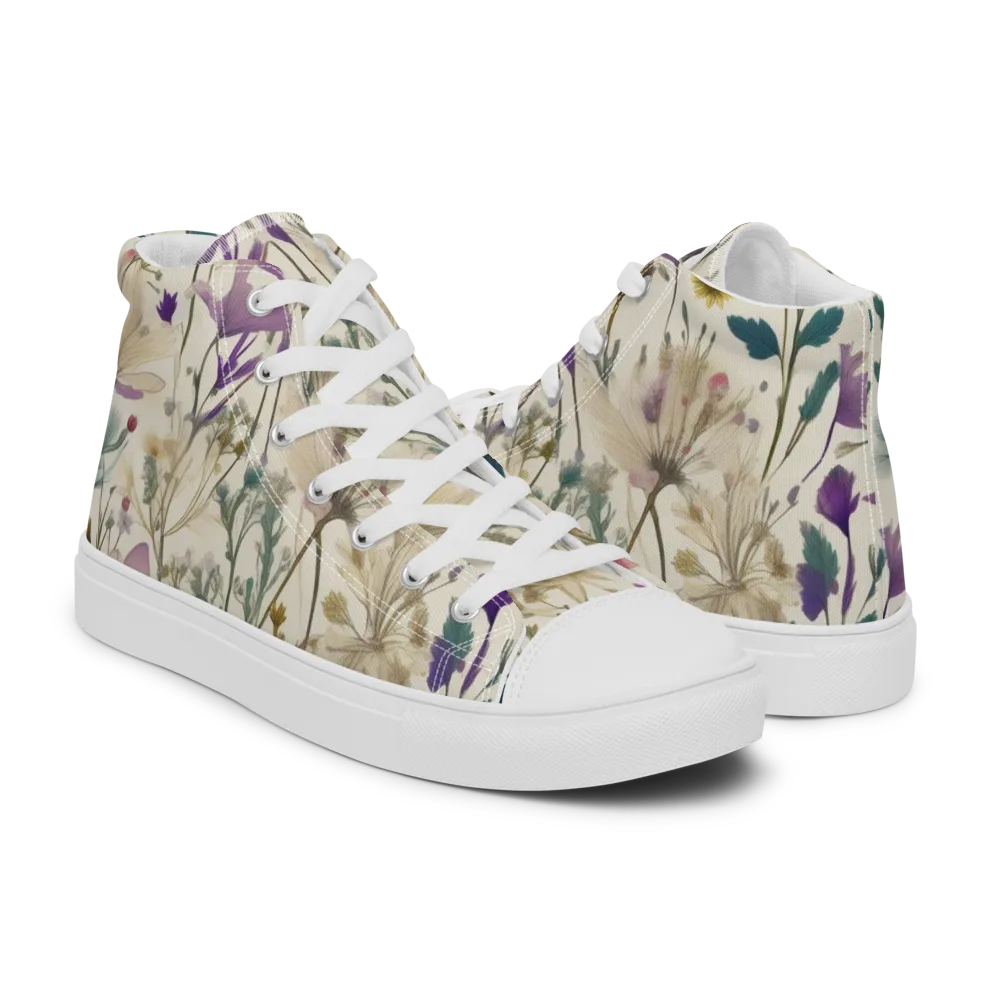 Dusk Botanica on Men's High Top Canvas Shoes — Right