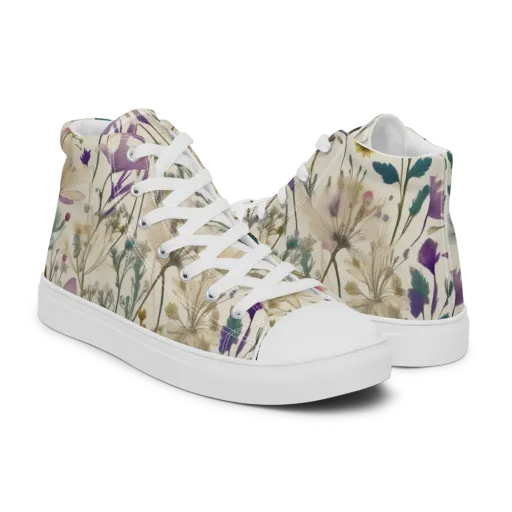 Dusk Botanica on a Men's High Top Canvas Shoes