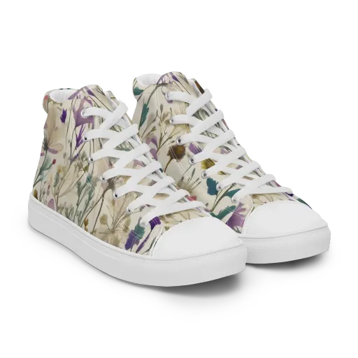 Dusk Botanica on a Women's High Top Canvas Shoes