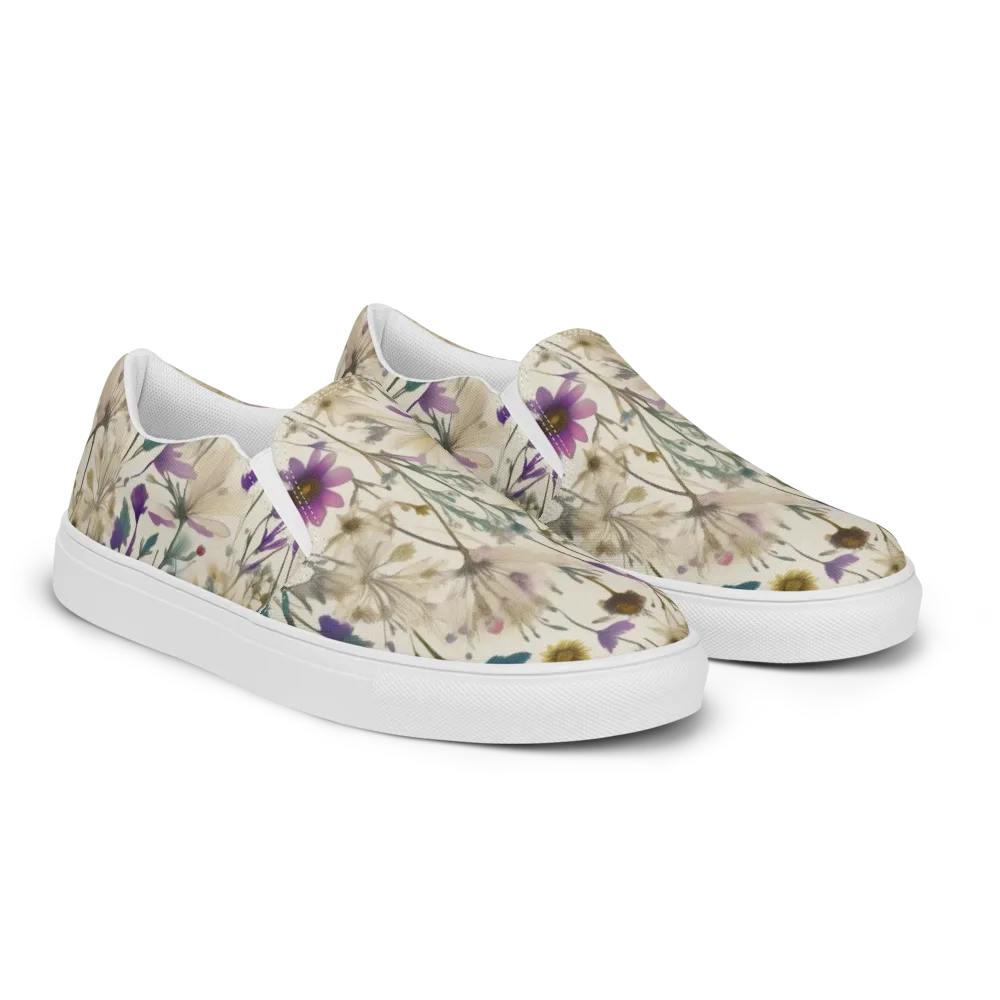 Dusk Botanica on Men's Slip-On Canvas Shoes — Right Front