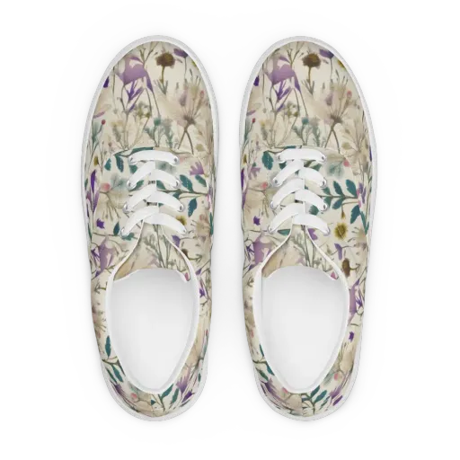 Dusk Botanica on a Men's Lace-Up Canvas Shoes