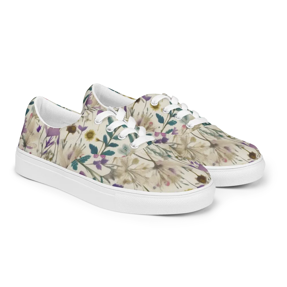 Dusk Botanica on Men's Lace-Up Canvas Shoes — Right Front