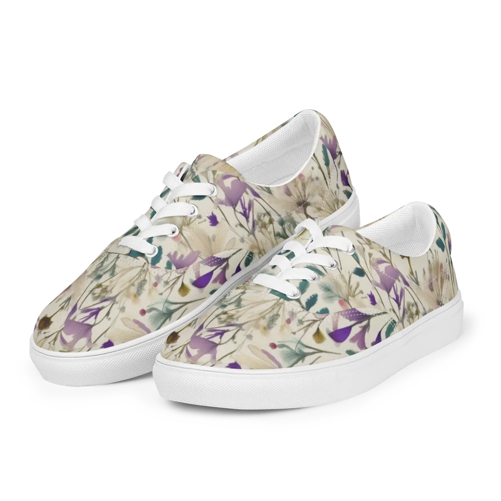 Dusk Botanica on Men's Lace-Up Canvas Shoes — Left Front