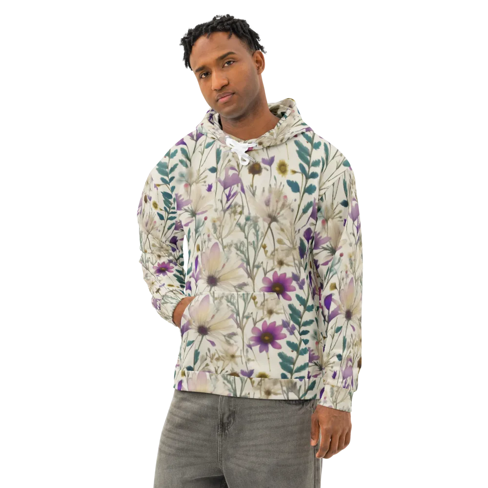 Dusk Botanica on Cotton Hoodie — Left Front