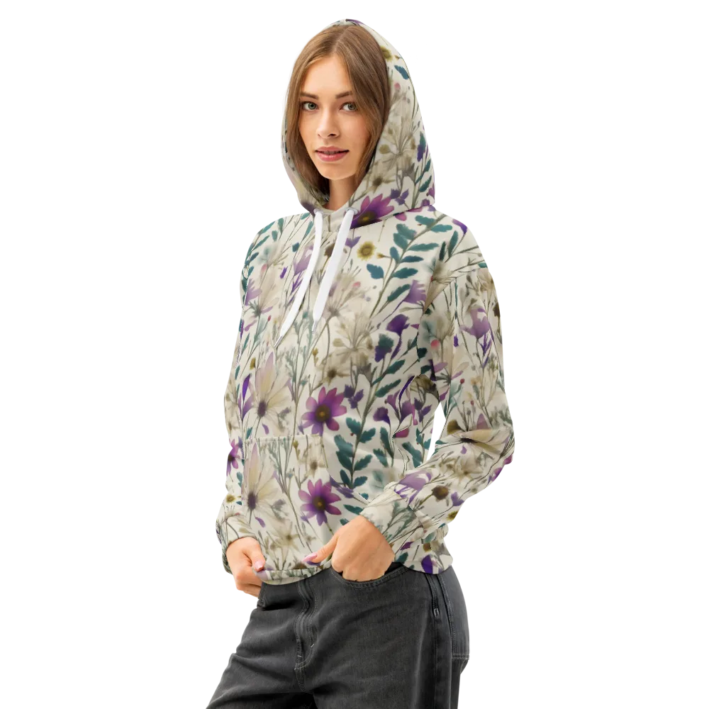 Dusk Botanica on Cotton Hoodie — Left Front