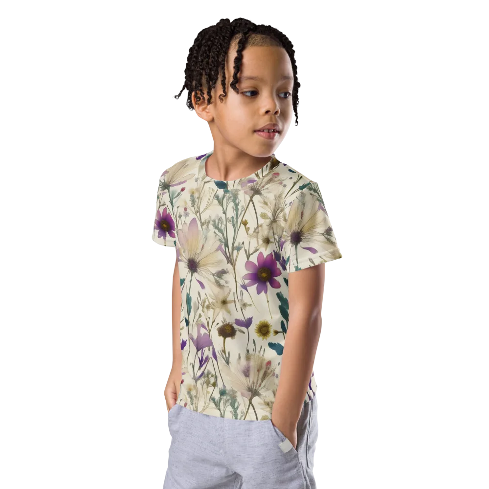 Dusk Botanica on Kids Crew Neck T-Shirt — Left Front