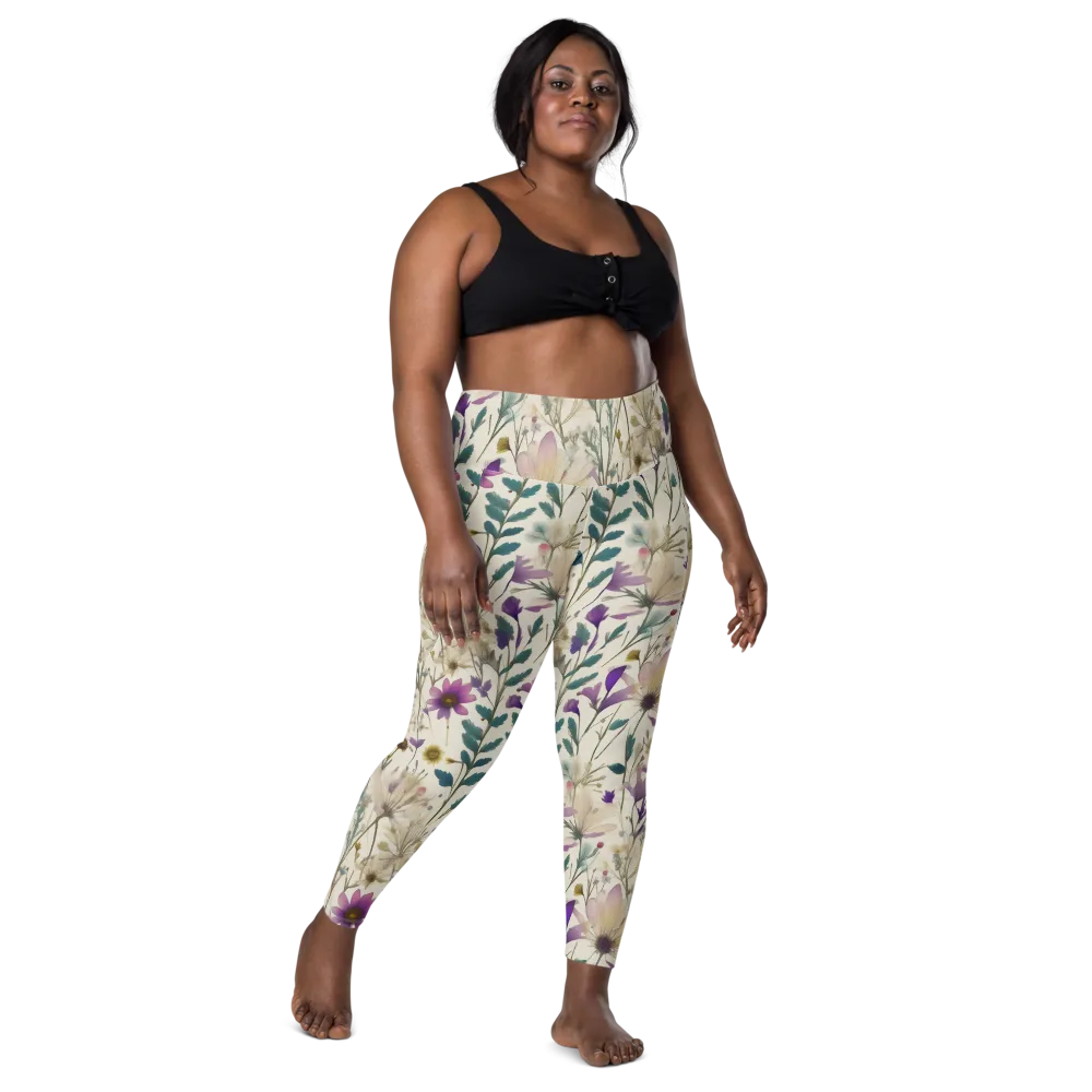 Dusk Botanica on Leggings with Pockets — Front