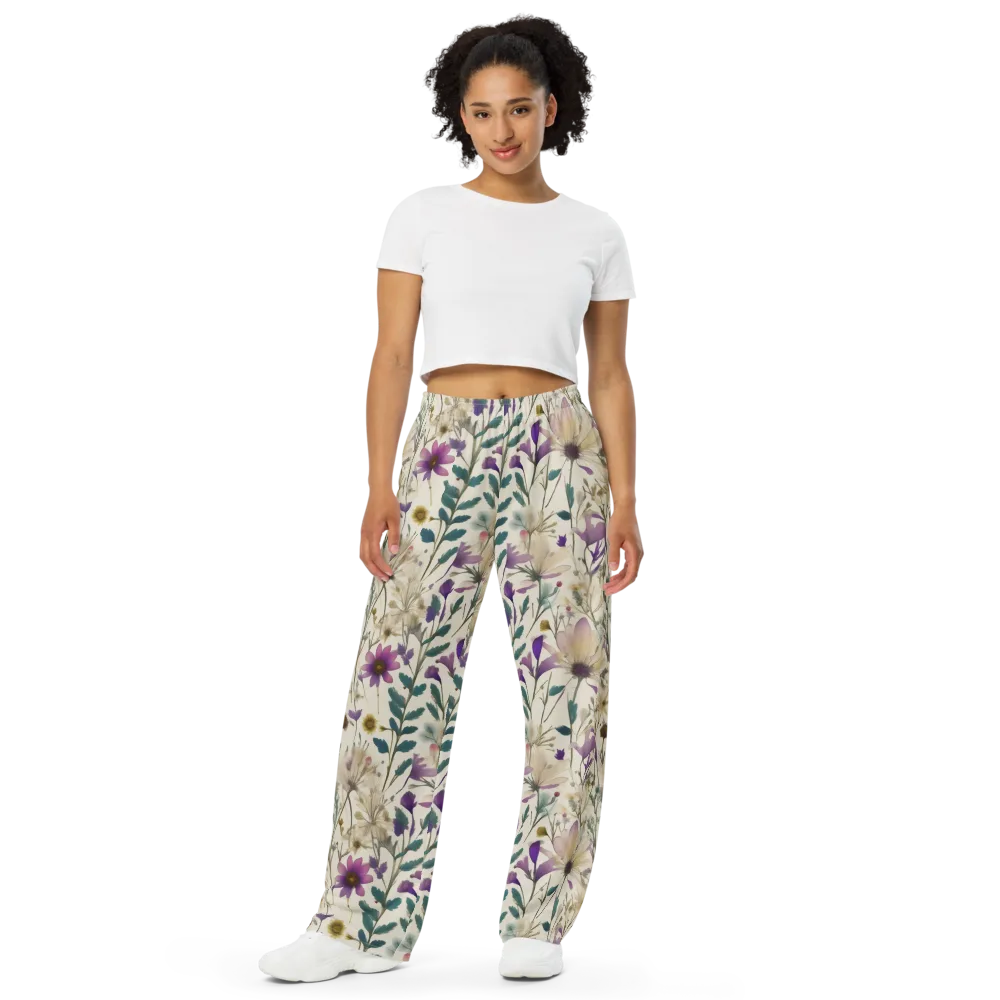 Dusk Botanica on Wide-Leg Pants — Front
