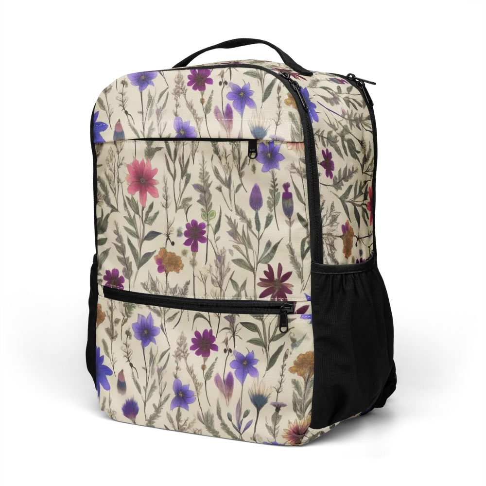 Wildflower Herbarium on Utility Backpack — Left Front