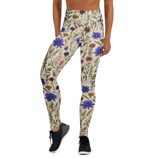 Wildflower Herbarium on a Yoga Leggings