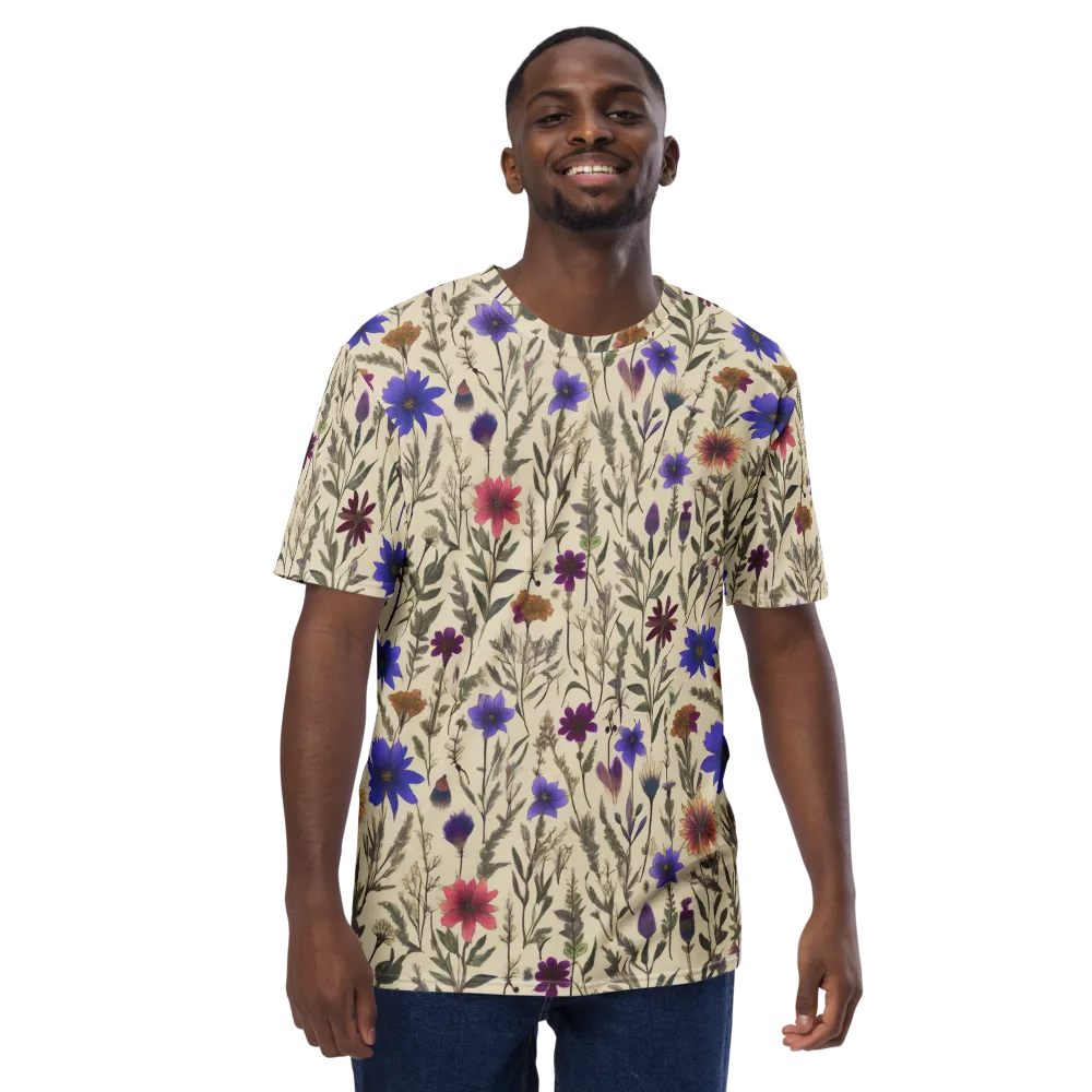 Wildflower Herbarium on Men's Crew Neck T-Shirt — Front