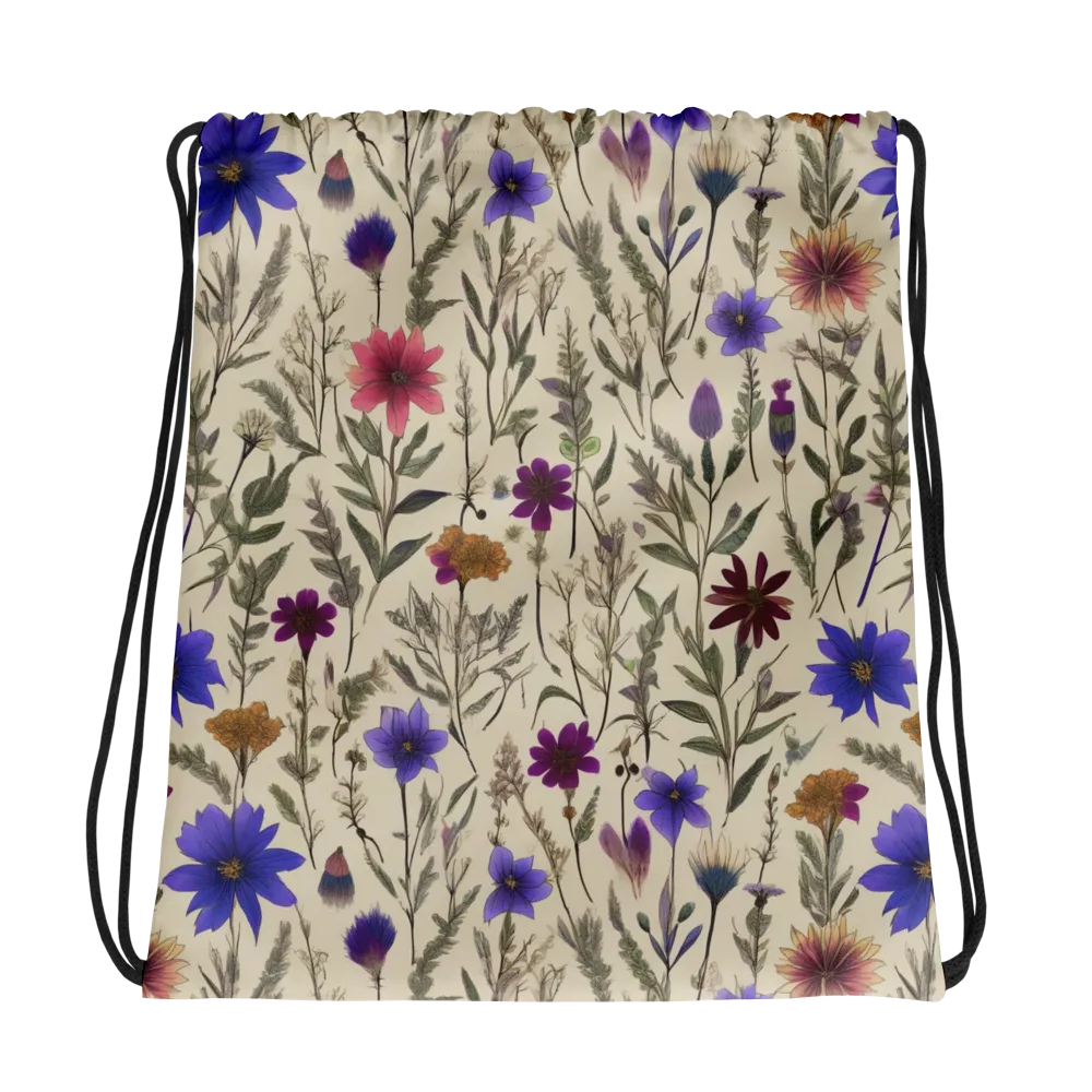 Wildflower Herbarium on Drawstring Bag — Photo