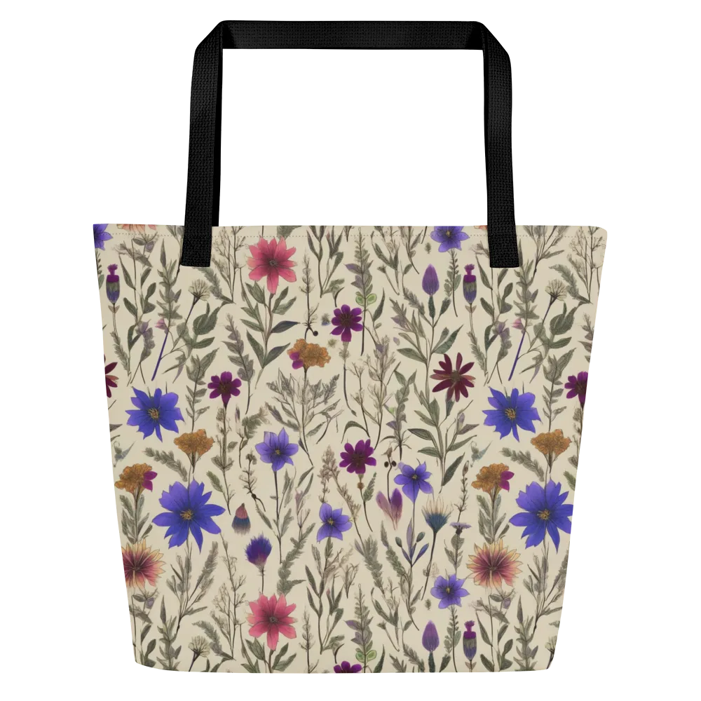 Wildflower Herbarium on Large Tote Bag W/ Pocket — Front