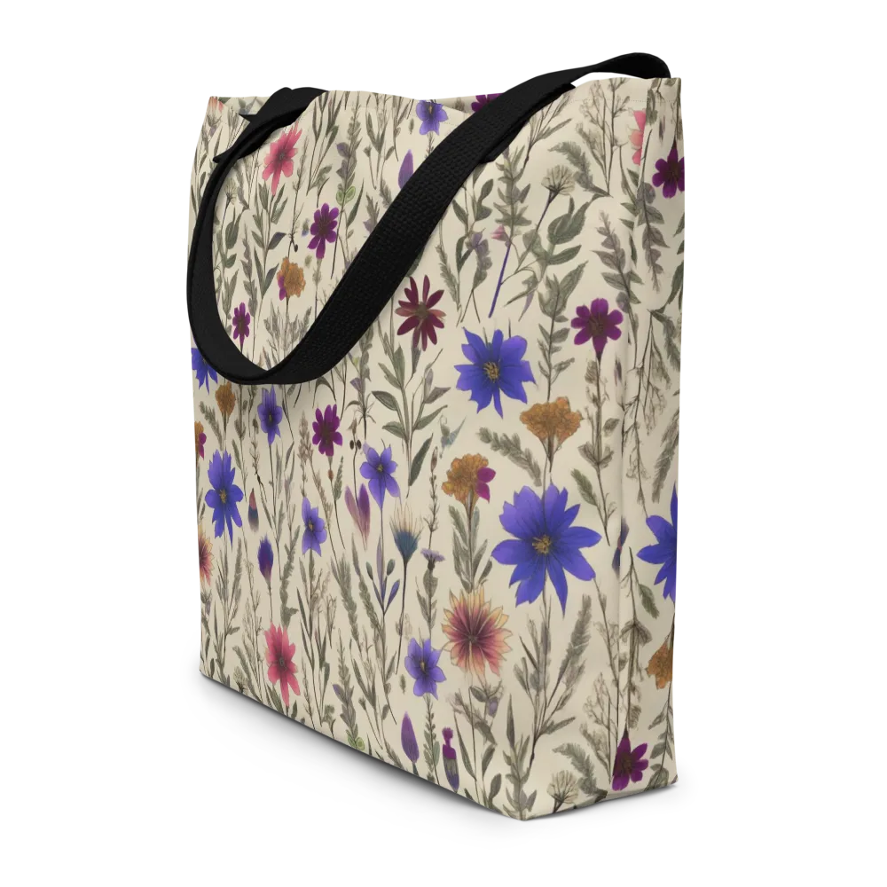 Wildflower Herbarium on Large Tote Bag W/ Pocket — Front