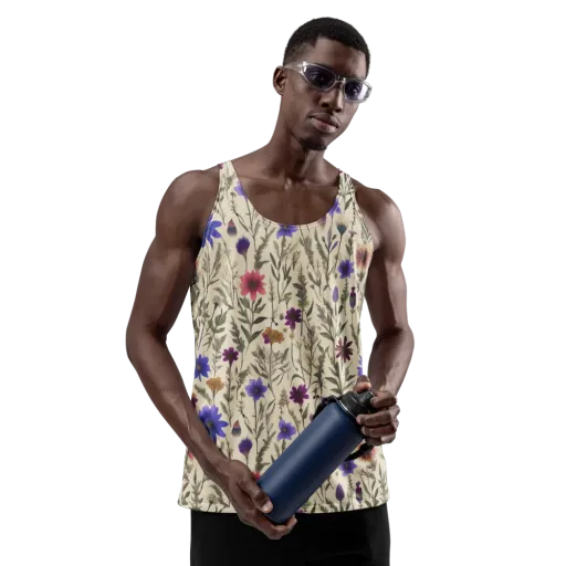 Wildflower Herbarium on a Men's Tank Top