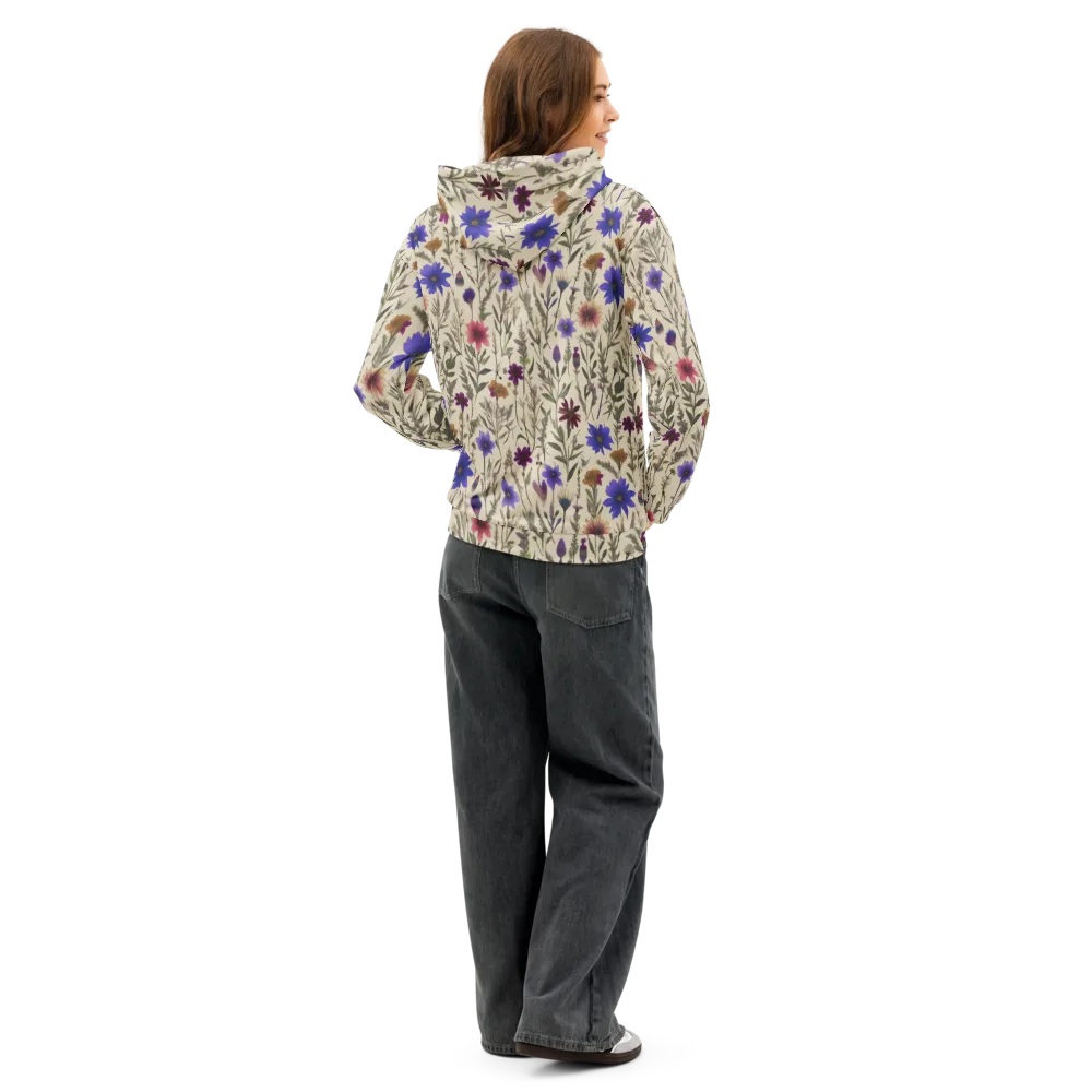 Wildflower Herbarium on Cotton Hoodie — Back
